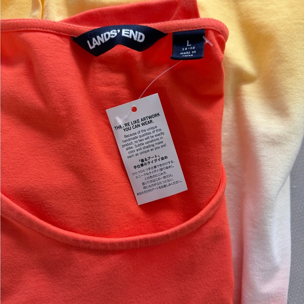 Lands' End Orange and Yellow Ombre Midi Dress - Picture 3 of 3
